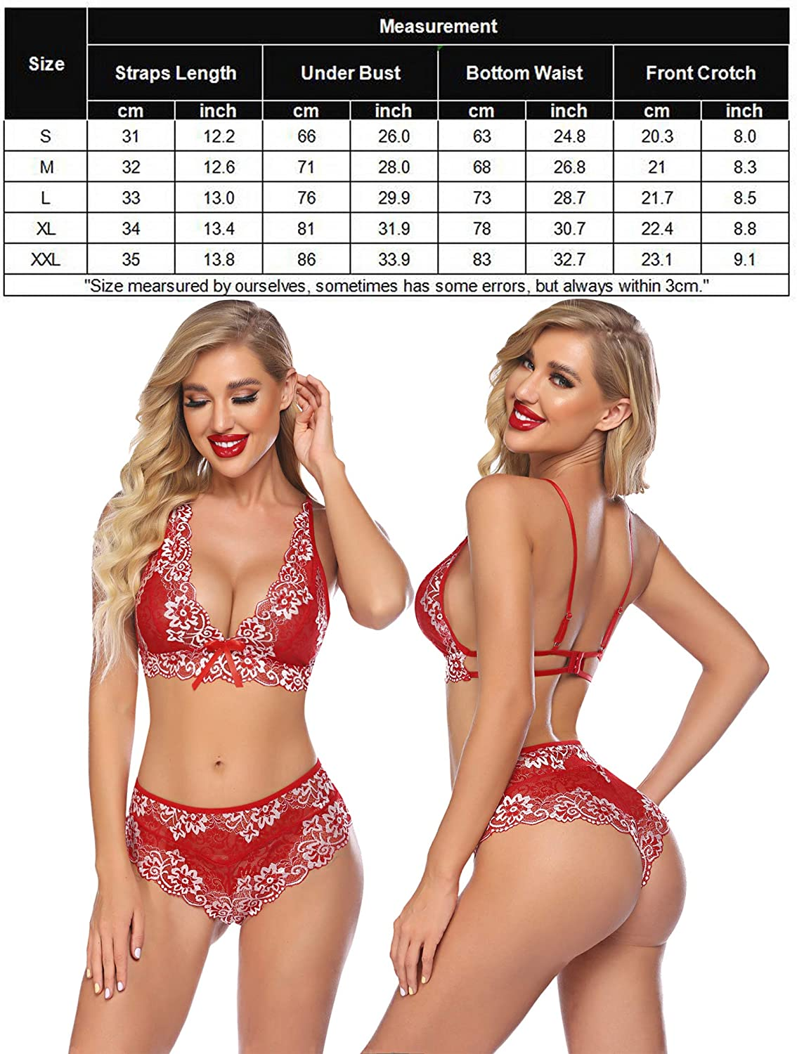 Avidlove Lingerie for Women Sexy Bra and Panty Set 2 Piece Outfits Lace Babydoll Bodysuit Apparel & Accessories > Clothing > Underwear & Socks > Lingerie Avidlove   