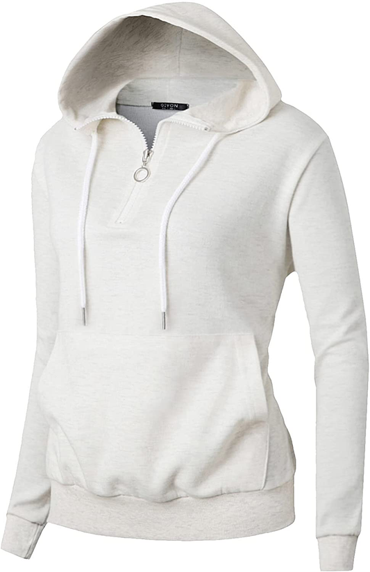 GIVON Womens Comfortable Long Sleeve Lightweight Zip-Up Hoodie with Kanga Pocket(Xs~4Xl) Apparel & Accessories > Clothing > Activewear Kylie Max   