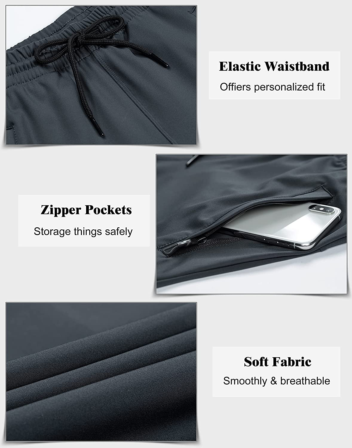 G Gradual Women'S Joggers Pants with Zipper Pockets Tapered Running Sweatpants for Women Lounge, Jogging Apparel & Accessories > Clothing > Activewear Kylie Max   