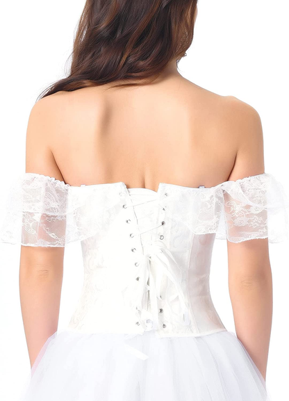 Corset Tops for Women Corset - Overbust Lingerie - Lace up Back Bustier Top - Fashion Corsets with Sleeve Apparel & Accessories > Clothing > Underwear & Socks > Lingerie SZIVYSHI   