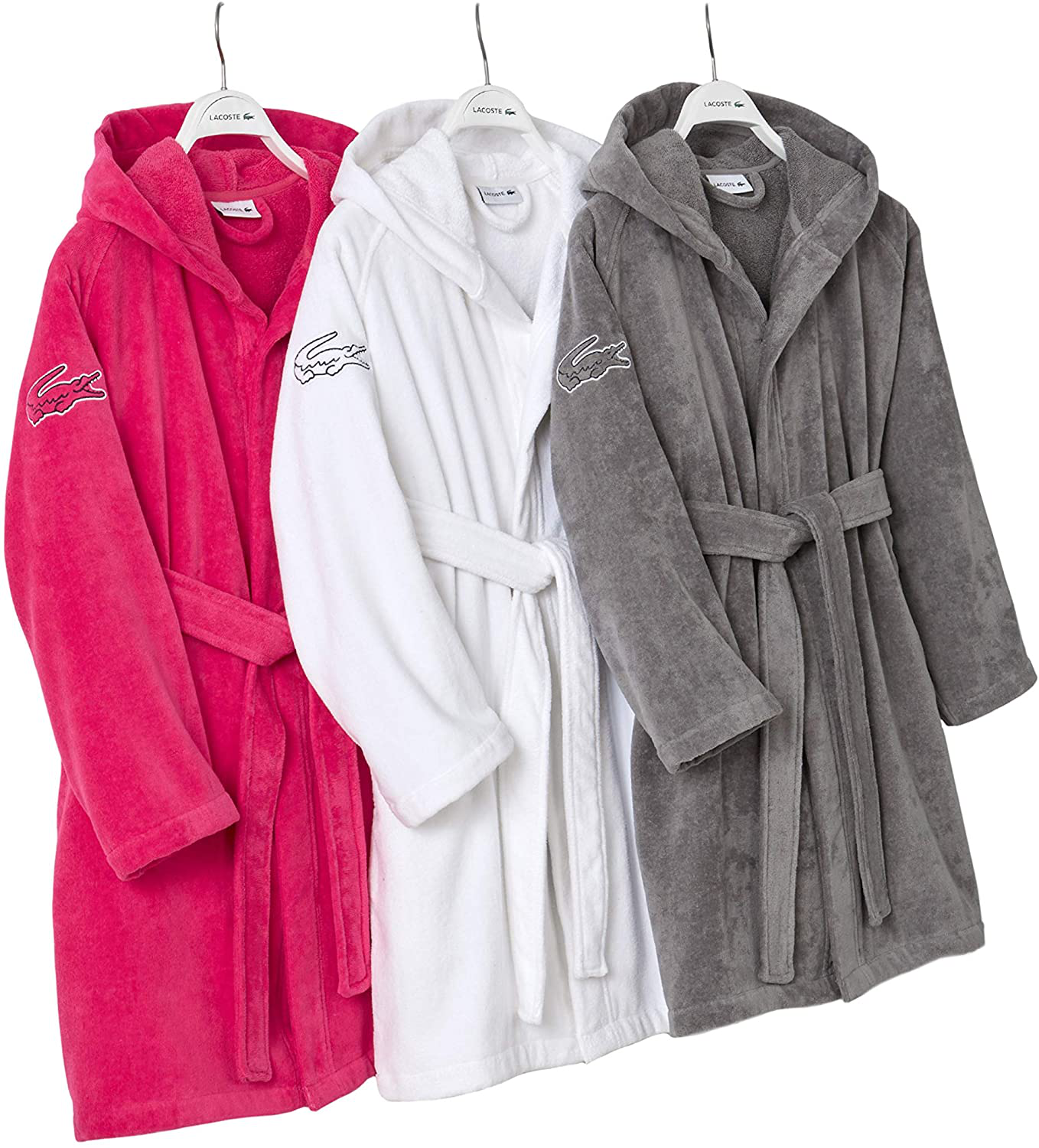 Lacoste Fairplay Robe, 100% Cotton, 34"L, Meteorite Apparel & Accessories > Clothing > Sleepwear & Loungewear > Robes Kylie Max   