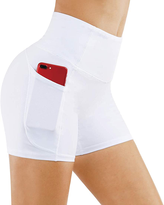 THE GYM PEOPLE High Waist Yoga Shorts for Women'S Tummy Control Fitness Athletic Workout Running Shorts with Deep Pockets Apparel & Accessories > Clothing > Shorts Kylie Max   