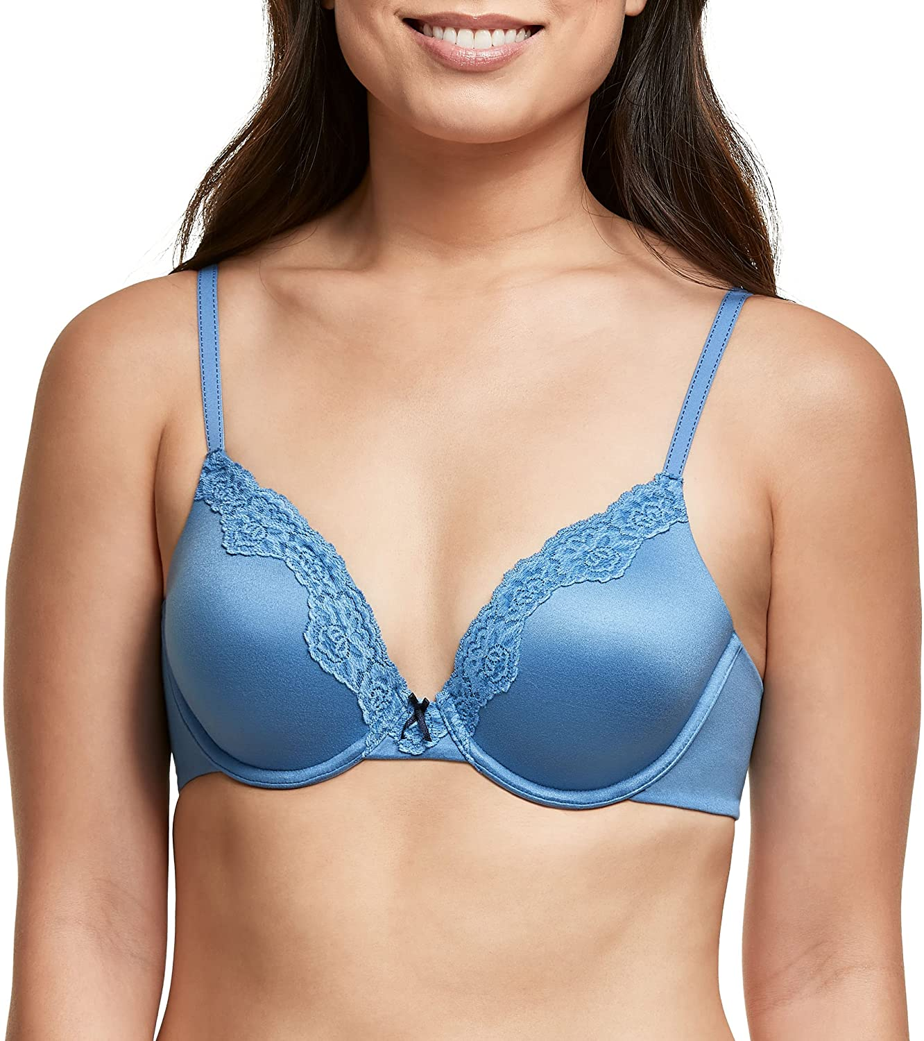 Maidenform Women'S Comfy Soft Full Coverage Underwire Bra 09404 Apparel & Accessories > Clothing > Underwear & Socks > Lingerie Maidenform Into the Blue Yonder W/ Navy 34D 