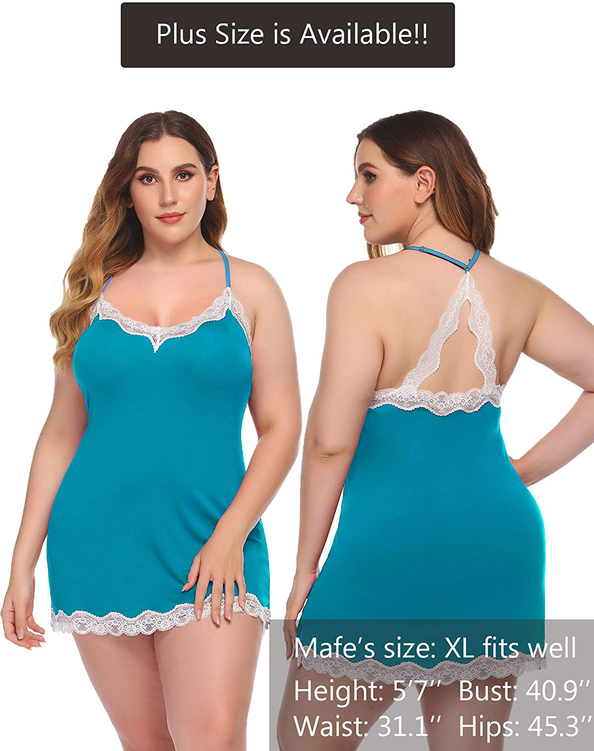 Avidlove Womens Sexy Sleepwear Sexy Chemise Lingerie Cotton Nightgowns for Women Apparel & Accessories > Clothing > Underwear & Socks > Lingerie Kylie Max   