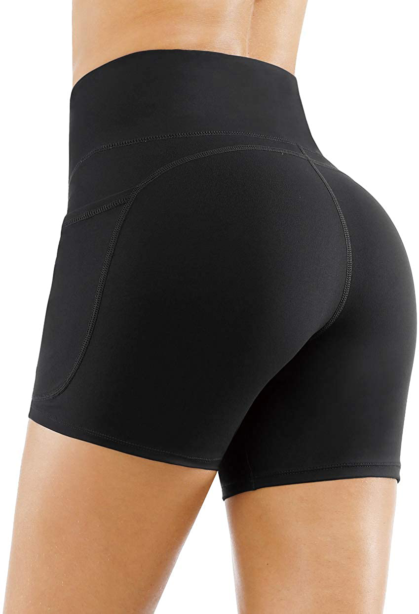 THE GYM PEOPLE High Waist Yoga Shorts for Women'S Tummy Control Fitness Athletic Workout Running Shorts with Deep Pockets Apparel & Accessories > Clothing > Shorts Kylie Max   