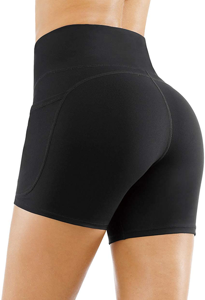 THE GYM PEOPLE High Waist Yoga Shorts for Women'S Tummy Control Fitness Athletic Workout Running Shorts with Deep Pockets Apparel & Accessories > Clothing > Shorts Kylie Max   
