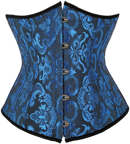 Frawirshau Women'S 9427 Lace up Boned Underbust Waist Trainer Corset Apparel & Accessories > Clothing > Underwear & Socks > Lingerie frawirshau Black Blue Large 