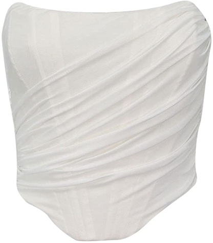 Sexy Women Push up Bustiers Corsets Strapless off Shoulder Slim Crop Tops Clubwear Party Outwear Apparel & Accessories > Clothing > Underwear & Socks > Lingerie hirigin White Lace Medium 