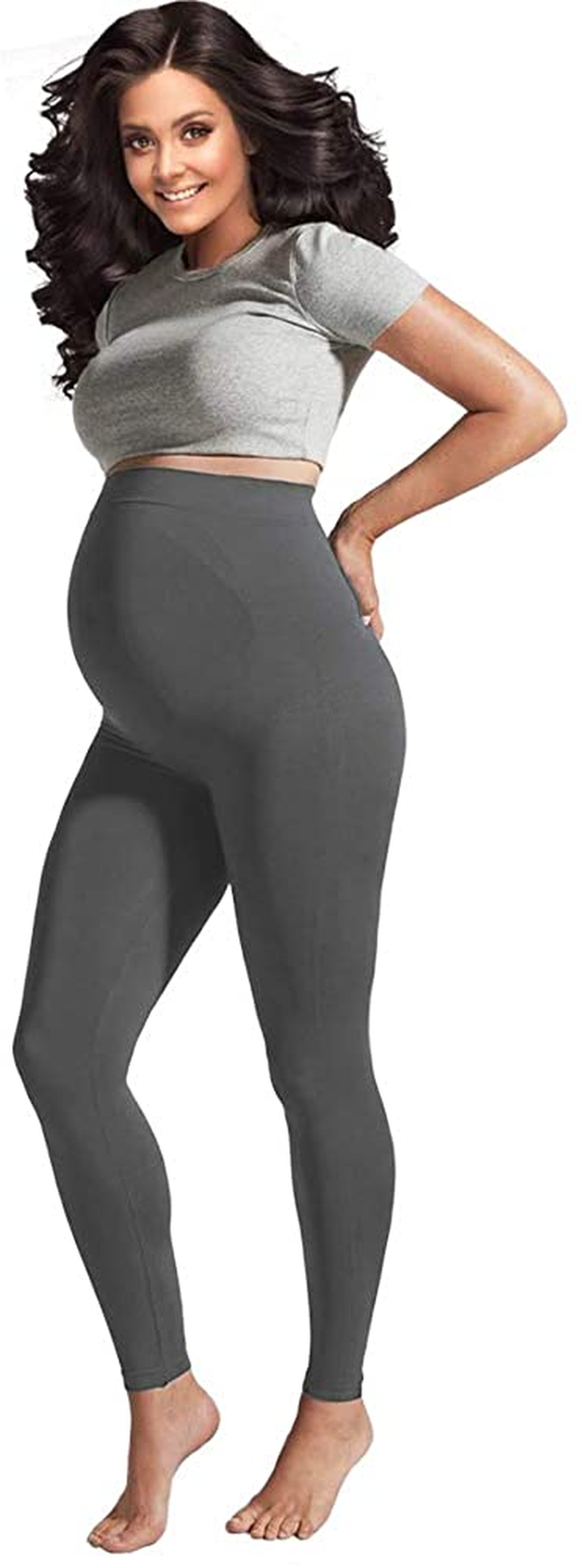Maternity Leggings Active Wear over the Bump Pants Pregnancy Shaping over the Belly Postpartum Breastfeeding Apparel & Accessories > Clothing > Underwear & Socks > Shapewear Terramed Just Think Comfort   