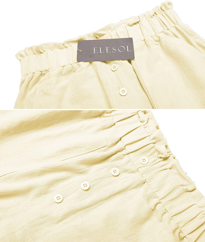 ELESOL Womens Shorts Summer Casual Drawstring Elastic Waist Shorts with Pocket Apparel & Accessories > Clothing > Shorts Kylie Max   