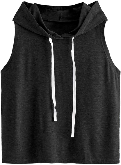 Sweatyrocks Women'S Summer Sleeveless Hooded Tank Top T-Shirt for Athletic Exercise Relaxed Breathable Apparel & Accessories > Clothing > Activewear Kylie Max   