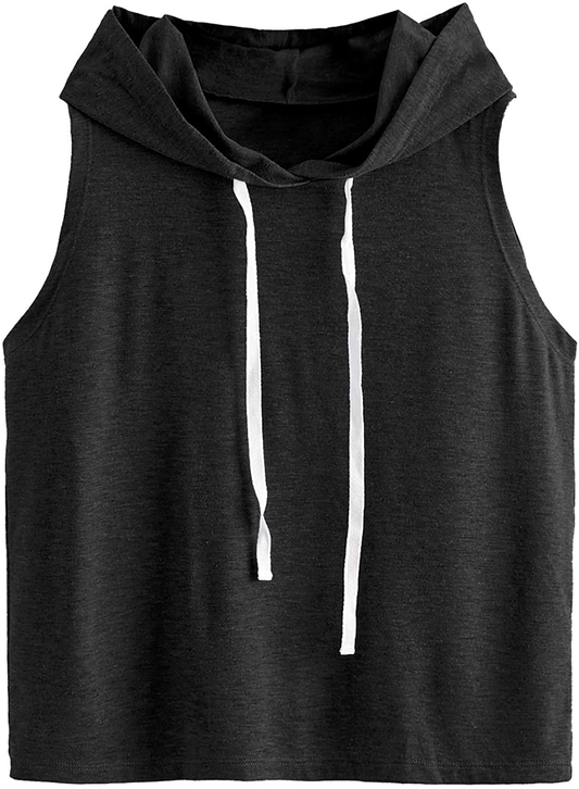 Sweatyrocks Women'S Summer Sleeveless Hooded Tank Top T-Shirt for Athletic Exercise Relaxed Breathable Apparel & Accessories > Clothing > Activewear Kylie Max   