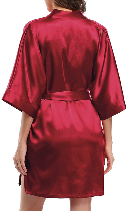 Giova Women'S Short Kimono Robe Solid Color Wedding Party Bathrobe Lightweight Apparel & Accessories > Clothing > Sleepwear & Loungewear > Robes Giova   