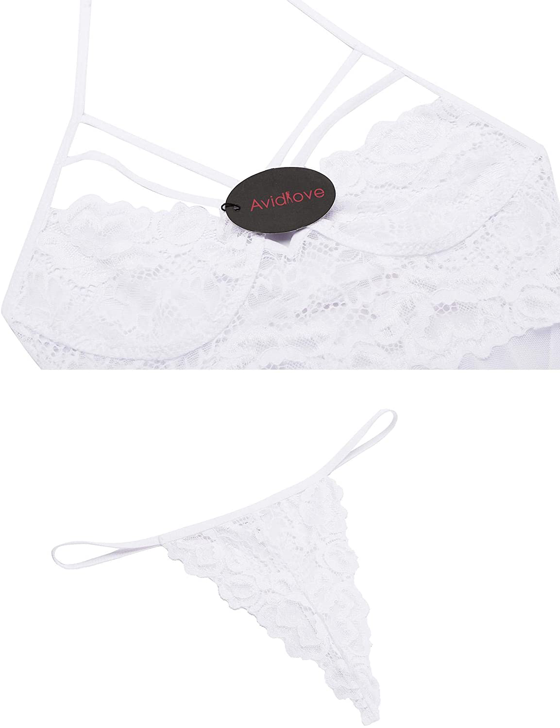 Ekouaer Women Sexy Lingerie Babydoll Lace Nightgown Mesh Chemise Boudoir Nighty White Apparel & Accessories > Clothing > Underwear & Socks > Lingerie Kylie Max   