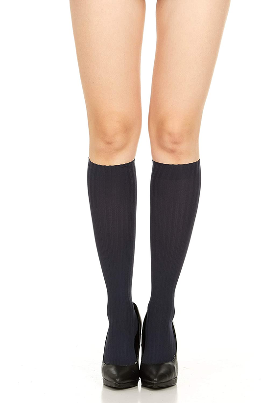 SPANX Topless Ribbed Trouser Socks Hosiery Apparel & Accessories > Clothing > Underwear & Socks > Shapewear SPANX Navy Rib Fuller Calf 