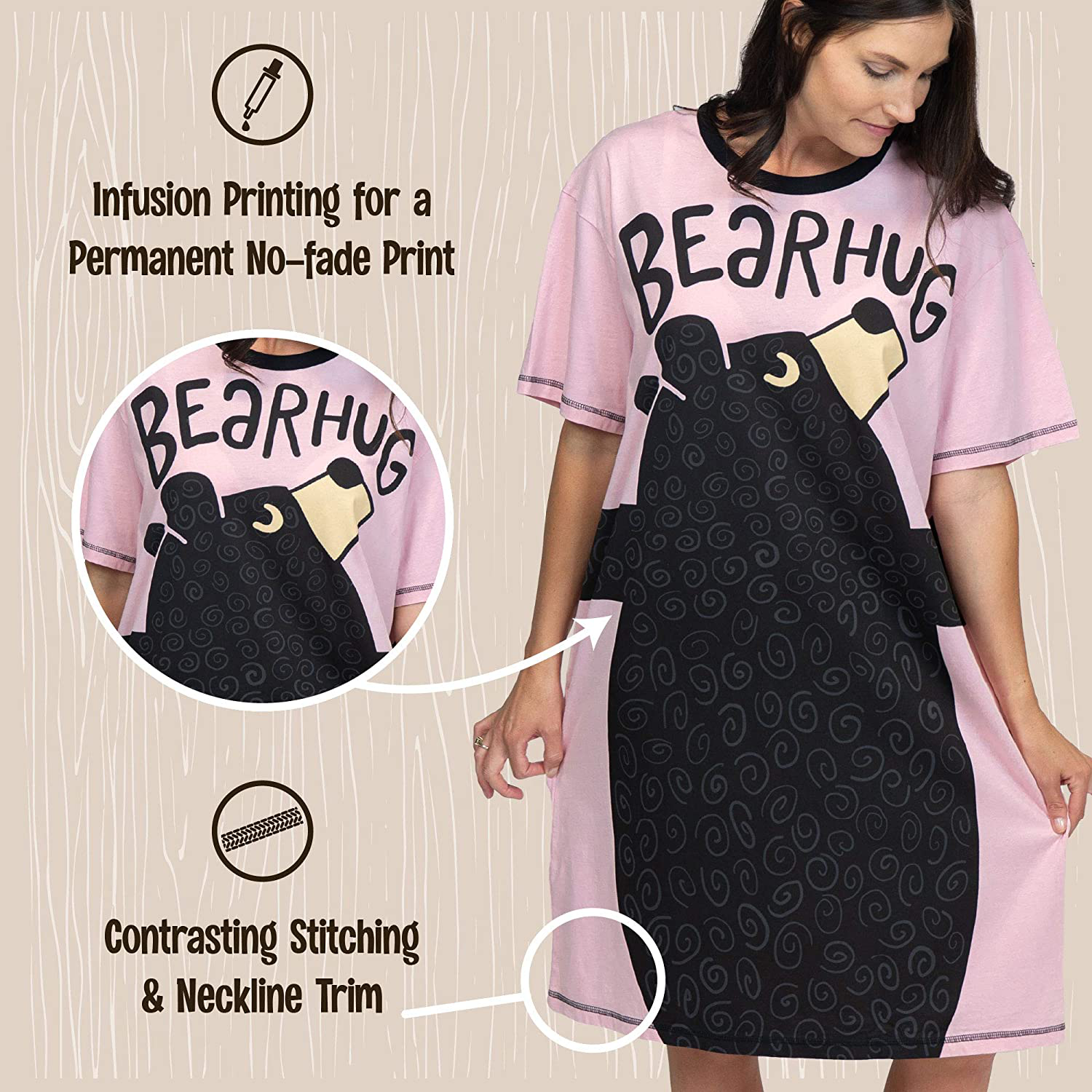 Lazy One Nightshirts for Women, Animal Designs Apparel & Accessories > Clothing > Sleepwear & Loungewear > Nightgowns Kylie Max   