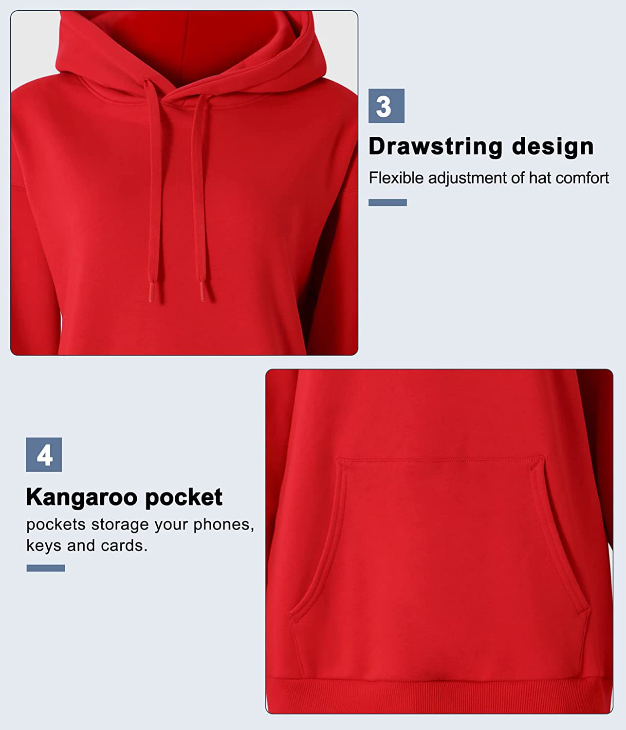 Women'S Basic Pullover Hoodie Loose Fit Ultra Soft Fleece Hooded Sweatshirt with Pockets Apparel & Accessories > Clothing > Activewear Kylie Max   