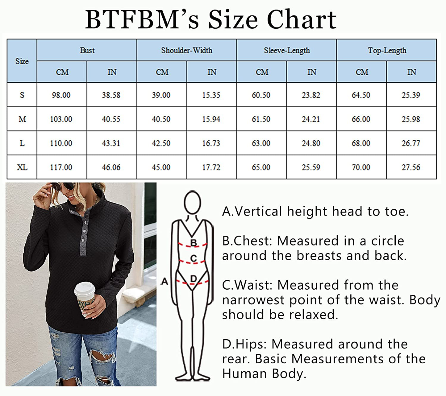BTFBM Women Fashion Quilted Pattern Lightweight Zipper Long Sleeve Plain Casual Ladies Sweatshirts Pullovers Shirts Tops Apparel & Accessories > Clothing > Activewear Kylie Max   