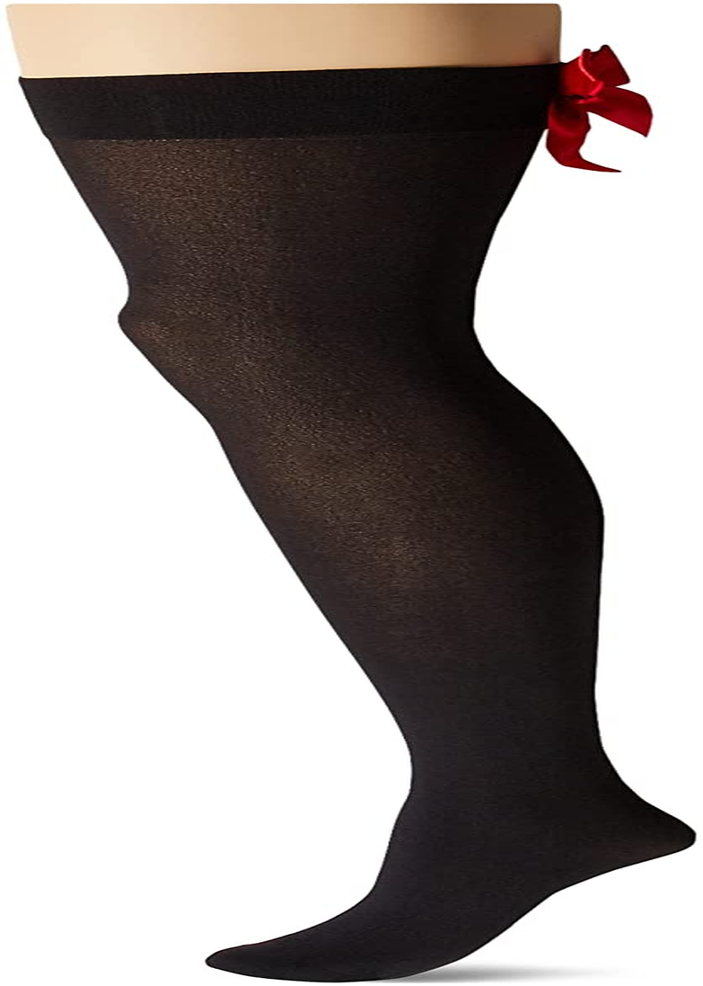 Leg Avenue Women'S Satin Bow Accent Thigh Highs Apparel & Accessories > Clothing > Underwear & Socks > Shapewear Leg Avenue Black/Red One Size 