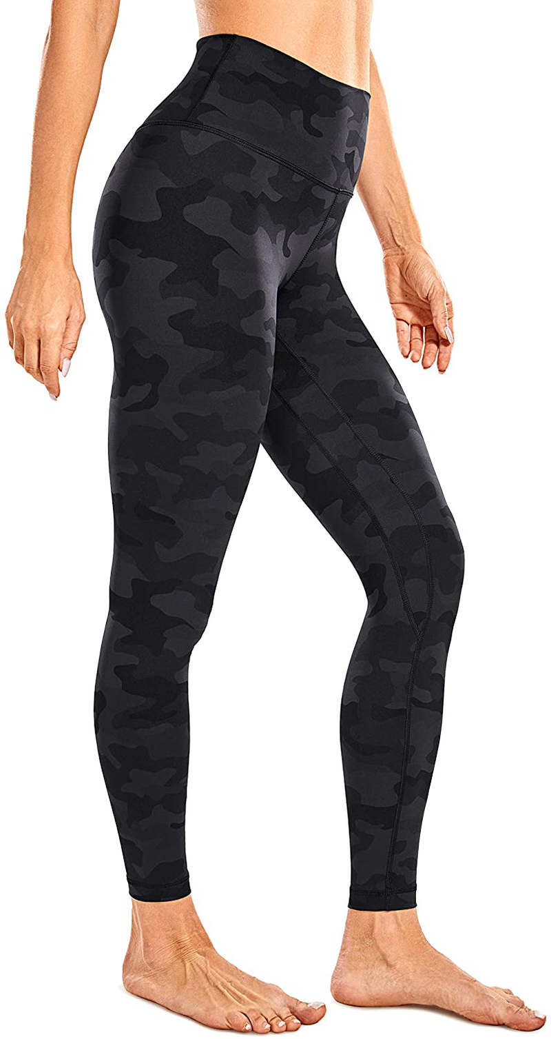 CRZ YOGA Women's Naked Feeling Yoga Pants 25 Inches - 7/8 High Waisted Workout Leggings Apparel & Accessories > Clothing > Activewear CRZ YOGA Dark Grey Camouflage Small 