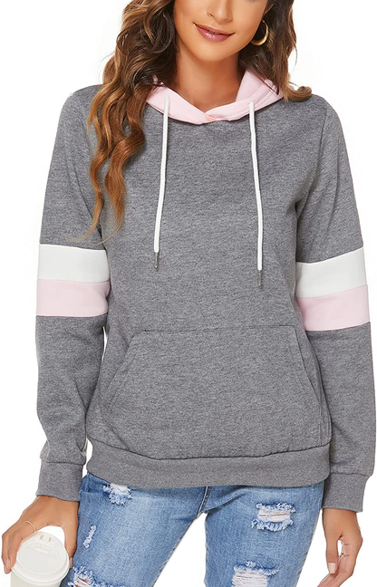 FINWANLO Hoodies for Women Casual Long Sleeve Tops Fleece Pullover Hooded Sweatshirts Jacket with Pockets Apparel & Accessories > Clothing > Activewear Kylie Max   