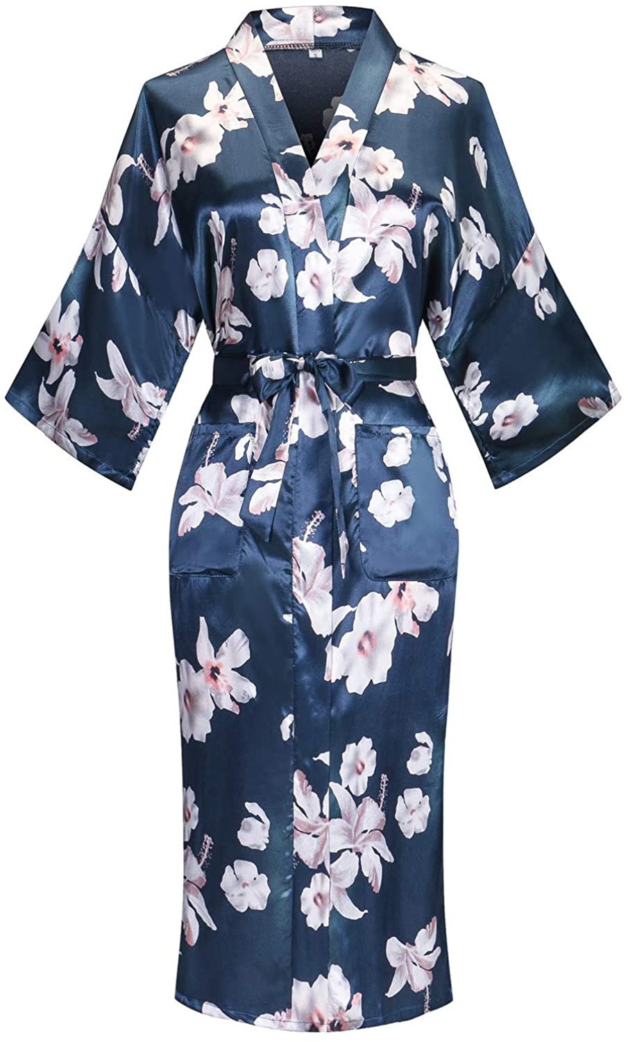 Women'S Floral/Patterned Silky Kimono Robes Long Satin Bathrobes Sleepwear Loungewear Apparel & Accessories > Clothing > Sleepwear & Loungewear > Robes MissNina Style 2 X-Large 