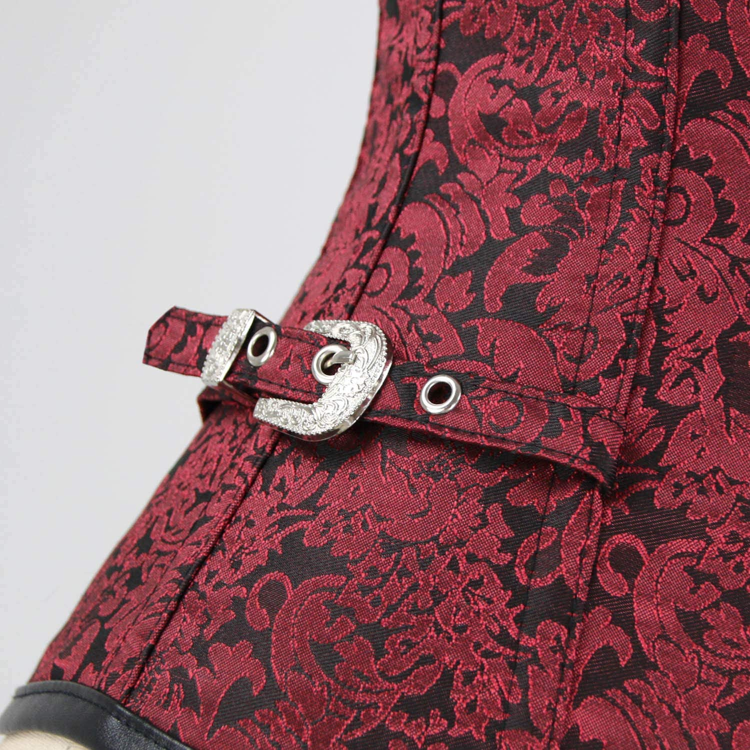 Kimring Women'S Gothic Steampunk Jacquard Overbust Corset Vest with Buckles Apparel & Accessories > Clothing > Underwear & Socks > Lingerie Kimring   