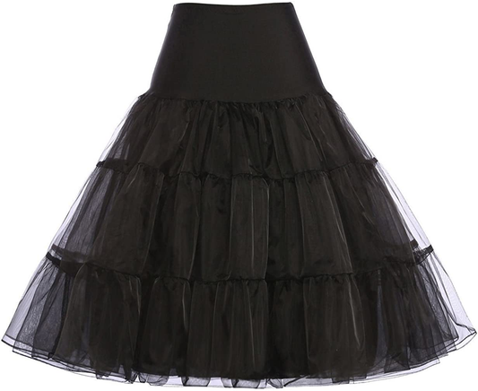 GRACE KARIN Women 50S Petticoat Skirts Tutu Crinoline Underskirt CL008922 Apparel & Accessories > Clothing > Underwear & Socks > Shapewear GRACE KARIN Black 1X 