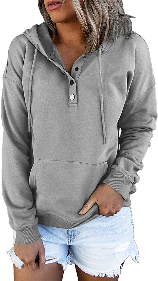 Ezymall Womens Casual Hoodies Pullover Tops Drawstring Long Sleeve Sweatshirts Fall Clothes with Pocket Apparel & Accessories > Clothing > Activewear Kylie Max   