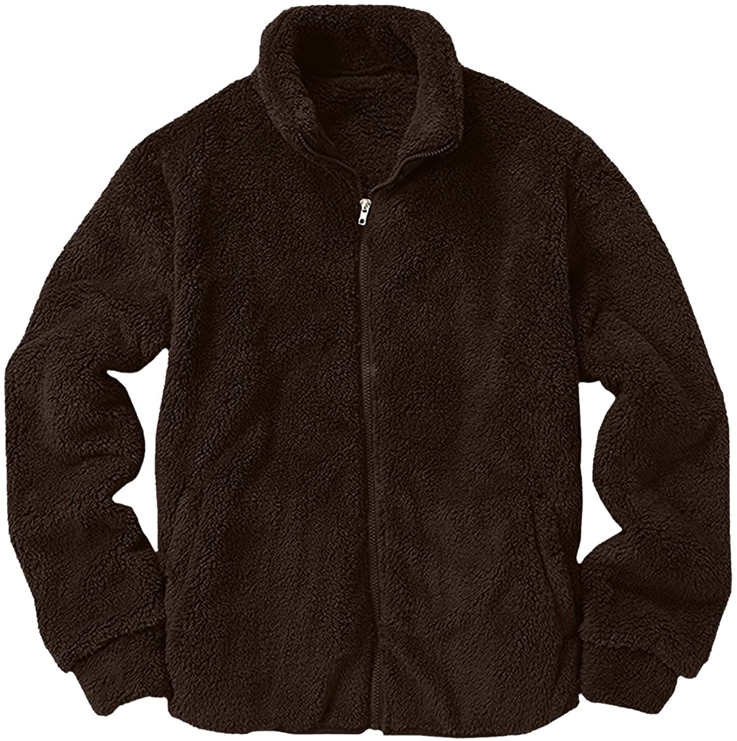 Merthy Mens Fuzzy Sherpa Fleece Jacket Casual Long Sleeve Stand Collar Furry Faux Woolen Cardigan Coat Zipper Teddy Coats Apparel & Accessories > Clothing > Underwear & Socks > Shapewear Merthy   