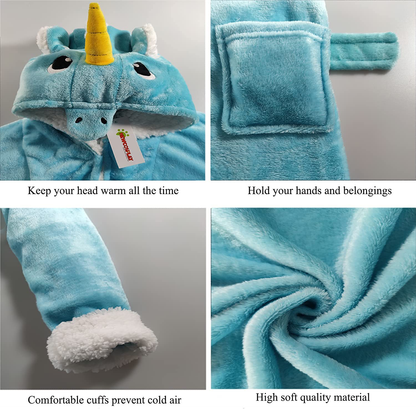NEWCOSPLAY Girls Robe Soft Hooded Bathrobe Sleepwear Loungewear Gifts for Girls Toddler Kids Apparel & Accessories > Clothing > Sleepwear & Loungewear > Robes Kylie Max   