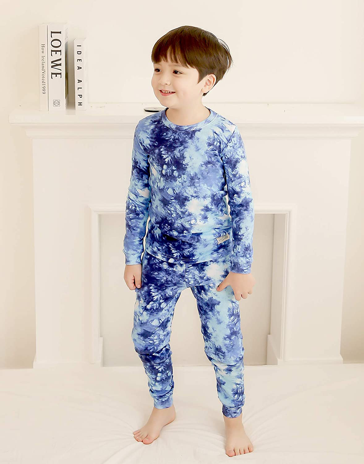 VAENAIT BABY 12M-12 Toddler Kids Boys Girls 100% Cotton Marbling Sung Fit Sleepwear Pajamas 2Pcs Pjs Set Apparel & Accessories > Clothing > Sleepwear & Loungewear > Pajamas Kylie Max   