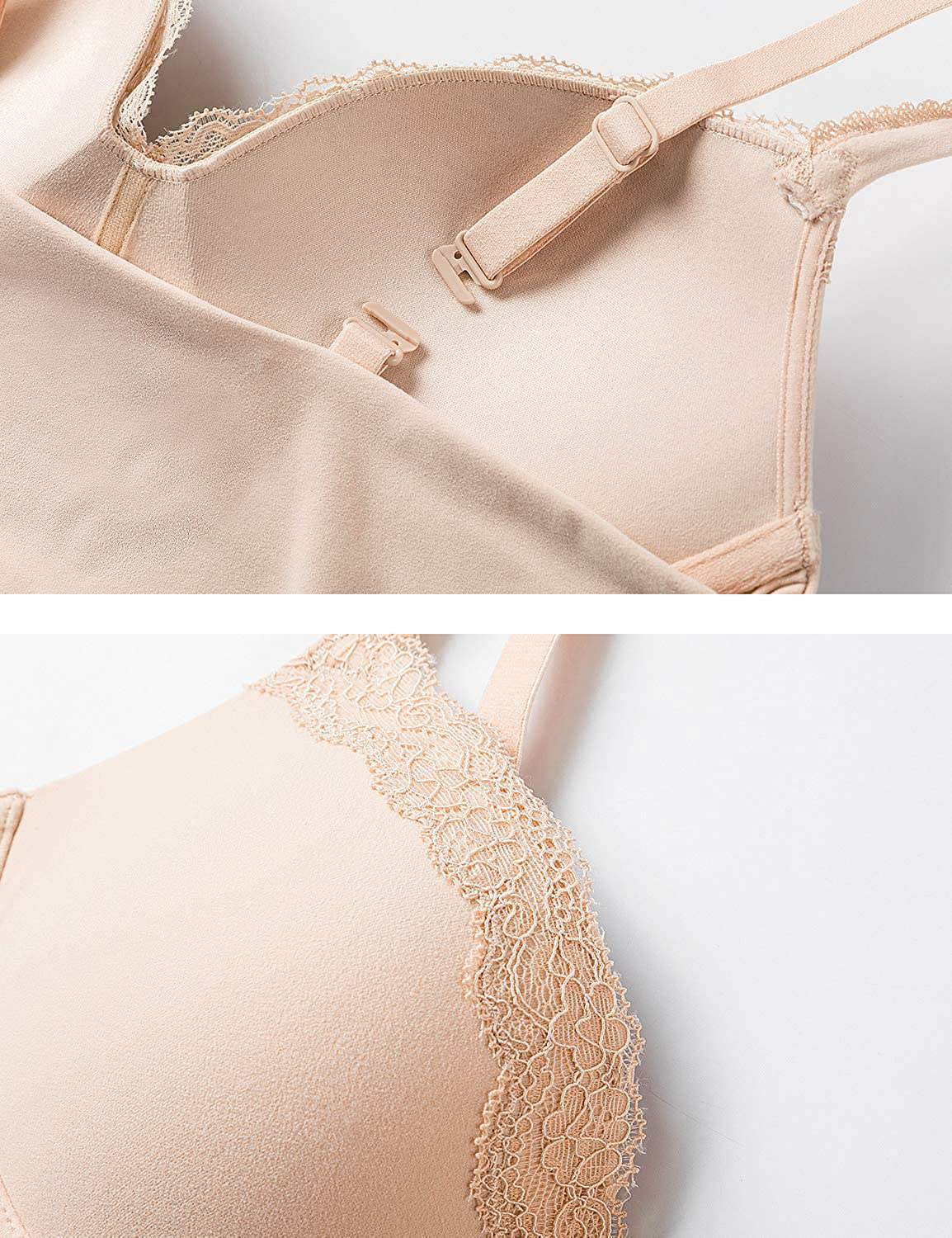 DOBREVA Women's Push Up Bra Wireless Padded Bralette Lace Longline Support Bras Apparel & Accessories > Clothing > Underwear & Socks > Bras DOBREVA   