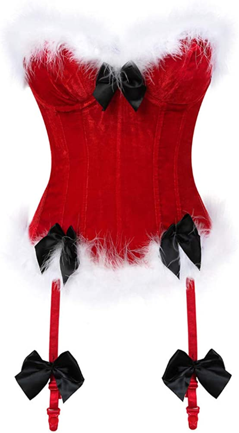 Christmas Lingerie Corset Top Christmas Outfits for Women Red Corset Lingerie Apparel & Accessories > Clothing > Underwear & Socks > Lingerie frawirshau Red-8124 6XL-Large 