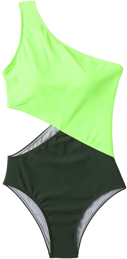 Sweatyrocks Women'S Bathing Suits One Shoulder Cutout One Piece Swimsuit Swimwear Monokini Apparel & Accessories > Clothing > Swimwear Kylie Max   