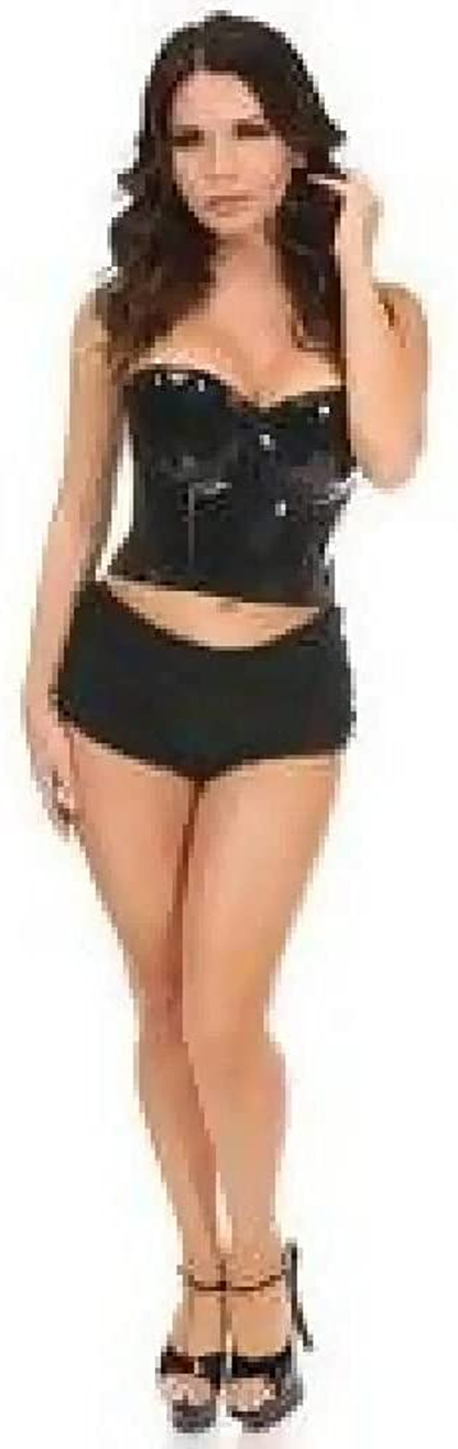Daisy Corsets Lavish Black Patent PVC Underwire Bustier Apparel & Accessories > Clothing > Underwear & Socks > Lingerie Daisy corsets   