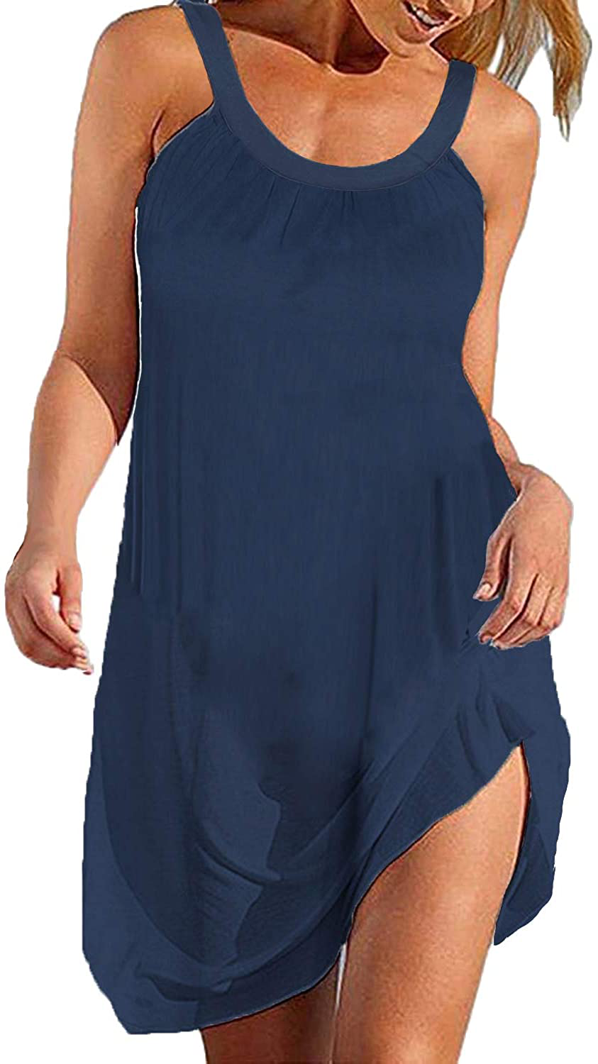 Bluetime Women'S Beach Bathing Suit Swimsuit Cover Ups Swimwear Summer Halter Dress Apparel & Accessories > Clothing > Swimwear Kylie Max   