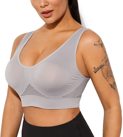 Women Sports Bra Comfortable Sleep Bras No Underwire Seamless Workout Yoga Bra of 3 Pack Apparel & Accessories > Clothing > Underwear & Socks > Bras Kylie Max   