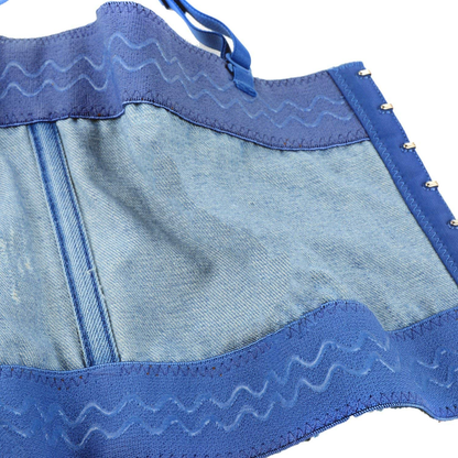 ELLACCI Women'S Tassel Rhinestone Denim Bustier Crop Top Jean Corset Top Bra Blue Apparel & Accessories > Clothing > Underwear & Socks > Lingerie ELLACCI   