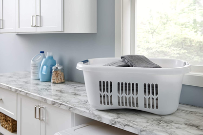 Rubbermaid Laundry Basket, XL Hip-Hugger Basket, 2.1-Bushel, White, Laundry, Storage, Bathroom, Bedroom, Home Closet Clothes Basket Apparel & Accessories > Clothing > Underwear & Socks > Underwear Rubbermaid   