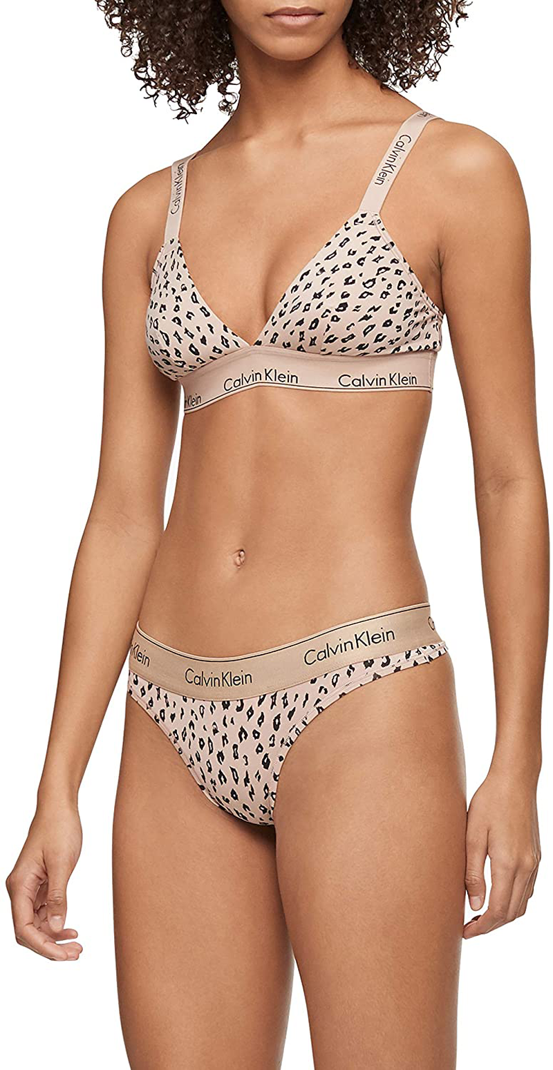 Calvin Klein Women's Modern Cotton Thong Panty Apparel & Accessories > Clothing > Underwear & Socks > Underwear Calvin Klein Savannah Cheetah_cedar Small 