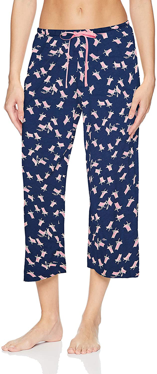 HUE Womens Printed Knit Capri Pajama Sleep Pant Apparel & Accessories > Clothing > Sleepwear & Loungewear > Pajamas Kylie Max   