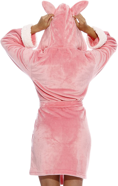 Just Love Critter Robe Sherpa Trim Velour Robes for Women Apparel & Accessories > Clothing > Sleepwear & Loungewear > Robes Kylie Max   