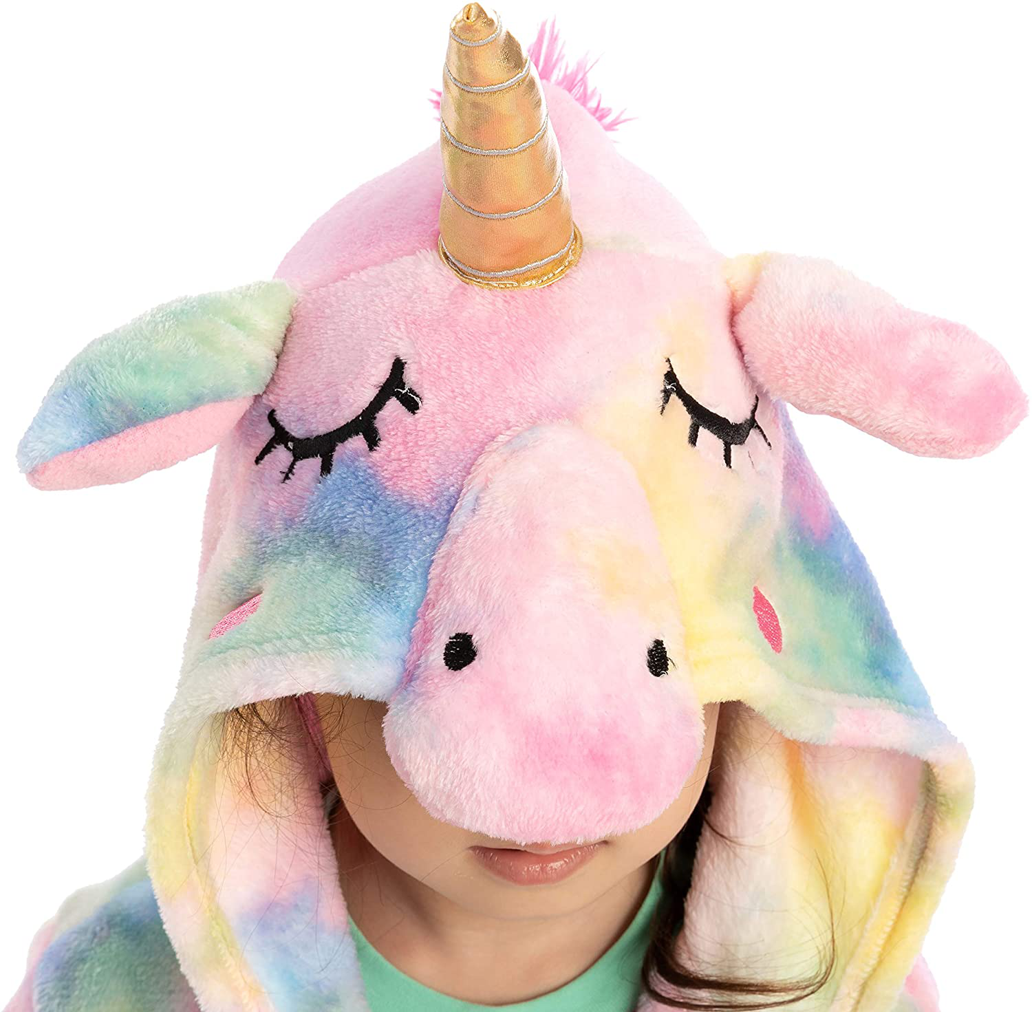 Unicorn Hooded Bathrobe Sleepwear with Blindfold, Bag, Slippers and Headband Apparel & Accessories > Clothing > Sleepwear & Loungewear > Robes Kylie Max   