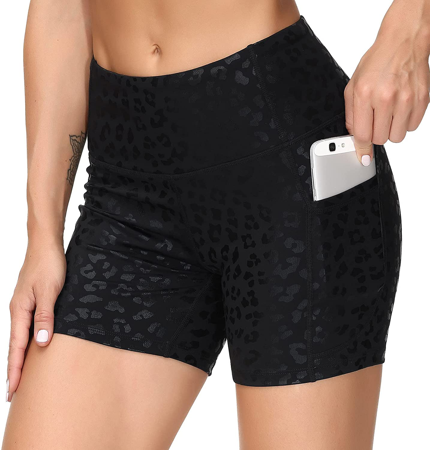 THE GYM PEOPLE High Waist Yoga Shorts for Women'S Tummy Control Fitness Athletic Workout Running Shorts with Deep Pockets Apparel & Accessories > Clothing > Shorts Kylie Max   