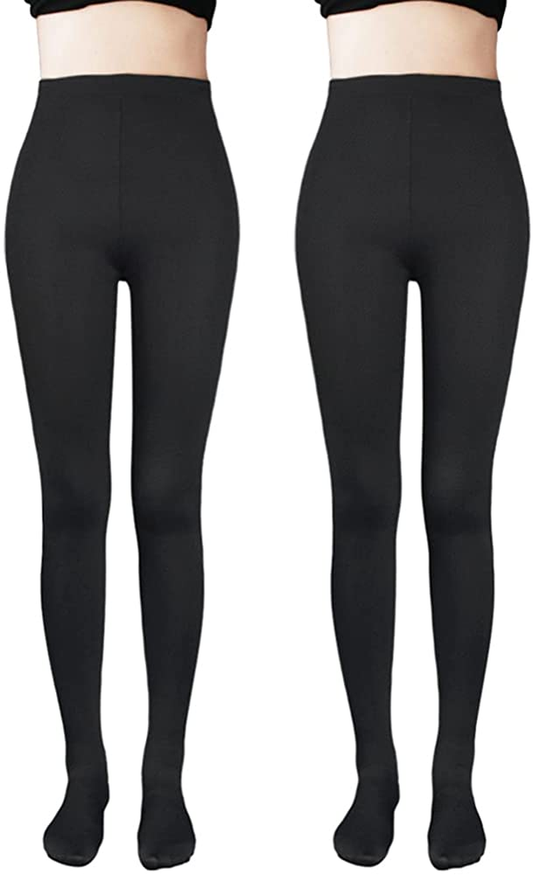 VERO MONTE Womens Opaque Warm Fleece Lined Tights Warm Winter Thermal Tights Apparel & Accessories > Clothing > Underwear & Socks > Shapewear VERO MONTE 2(two) Pairs ( Black ) Small-Medium 