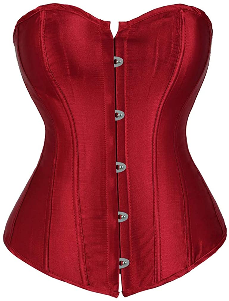 Corsets for Women plus Size Black Corset Sexy Bustier Corset Top Lingerie Apparel & Accessories > Clothing > Underwear & Socks > Lingerie frawirshau Wine Red Medium 