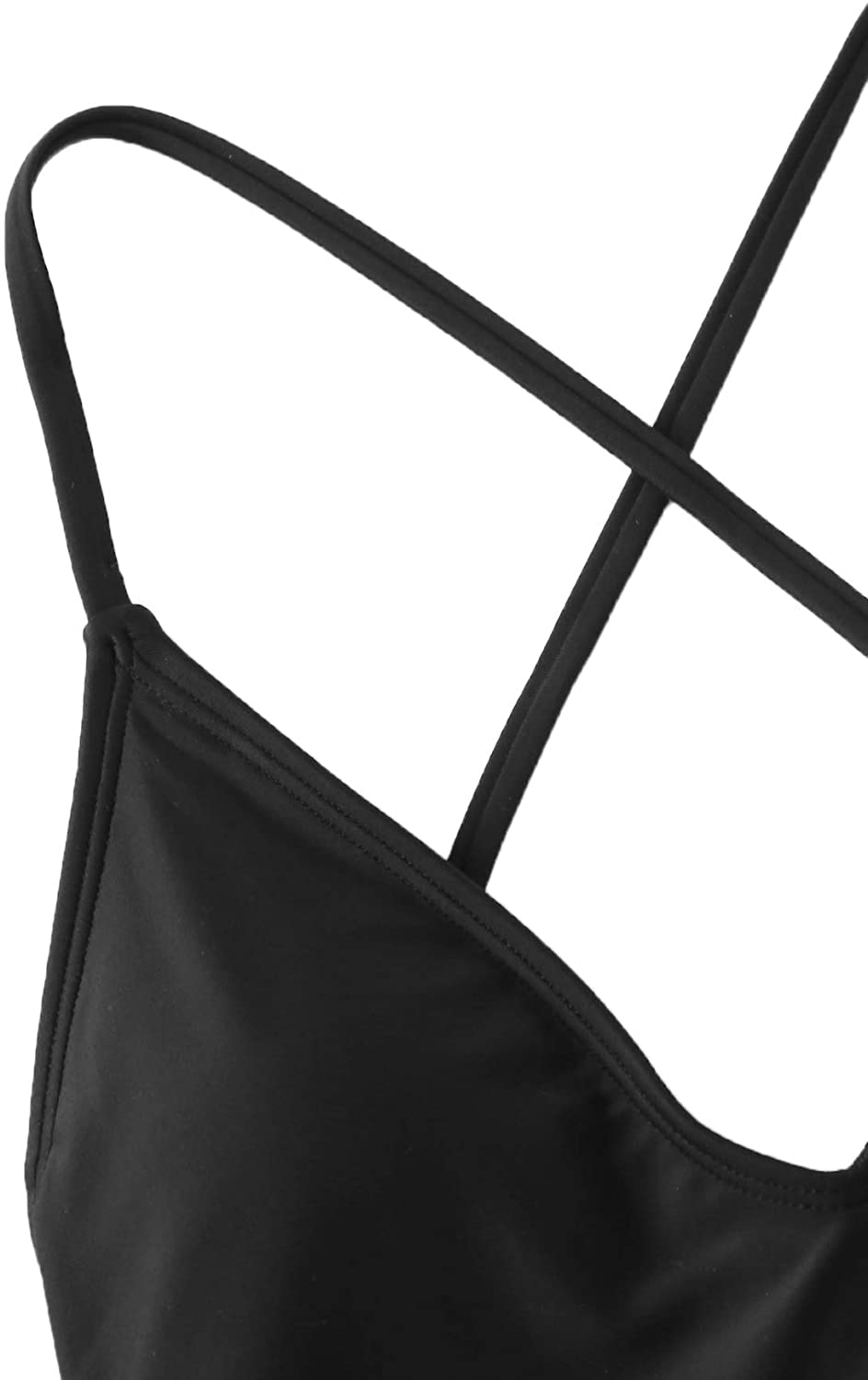 SOLY HUX Women'S Plunge Neck Cross Back High Cut One Piece Bathing Suits Swimsuit Apparel & Accessories > Clothing > Swimwear Kylie Max   