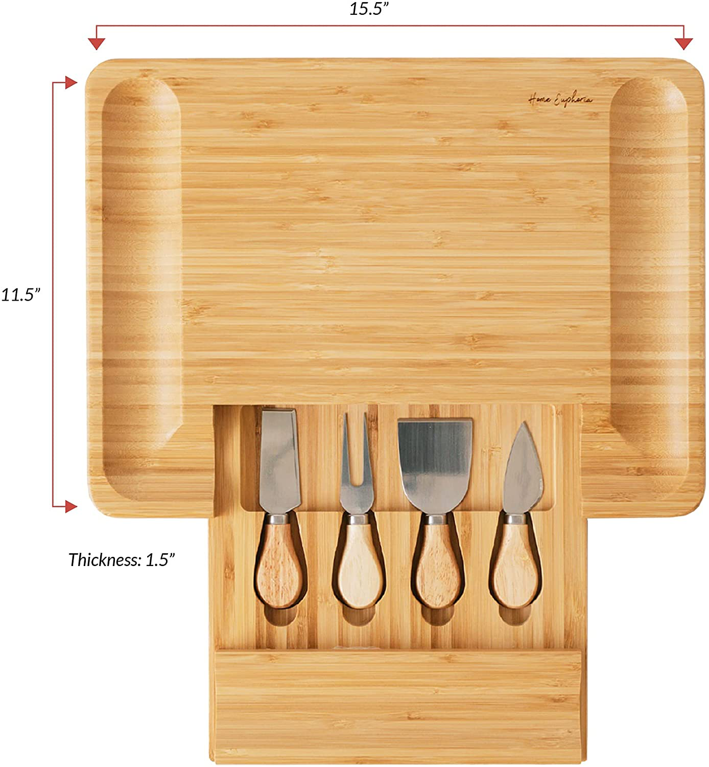 Cheese Board Set, Charcuterie Board Set, Wine and Cheese Board, Meat and Cheese Board, Bamboo Cheese Board and Knife Set, Unique Charcuterie Boards, Wooden Cheese Tray, Large Wood Cheese Platter Gift Arts & Entertainment > Party & Celebration > Gift Giving Home Euphoria   