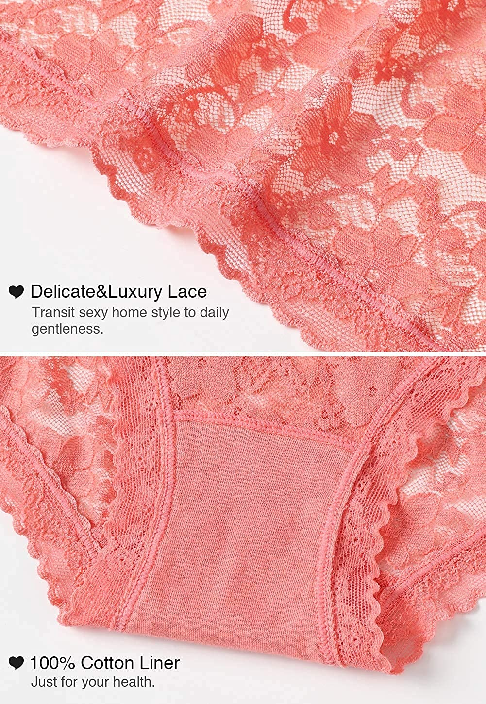 Wealurre Womens Underwear Lace Sexy Panties Bikini Panty for Women Seamless Hipster Pack Apparel & Accessories > Clothing > Underwear & Socks > Underwear Wealurre   